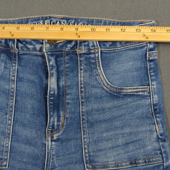 American Eagle Jeans Women's 10 Blue Super Hi-Rise Flare Denim - Picture 5 of 12
